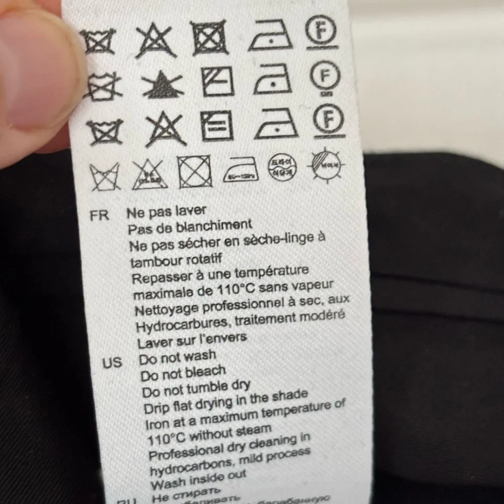 Sandro Wide Leg Cuffed Hem Black Trouser Pants Women's Size 40 - Picture 11 of 12